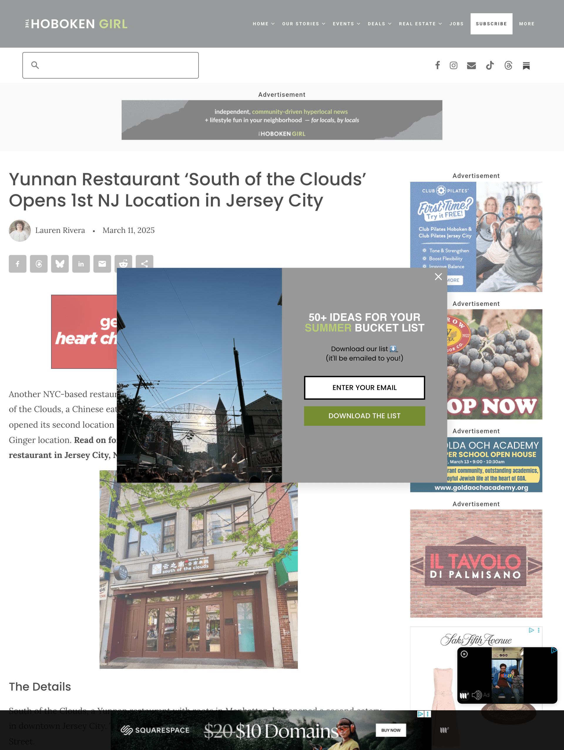 The Hoboken Girl article screenshot
