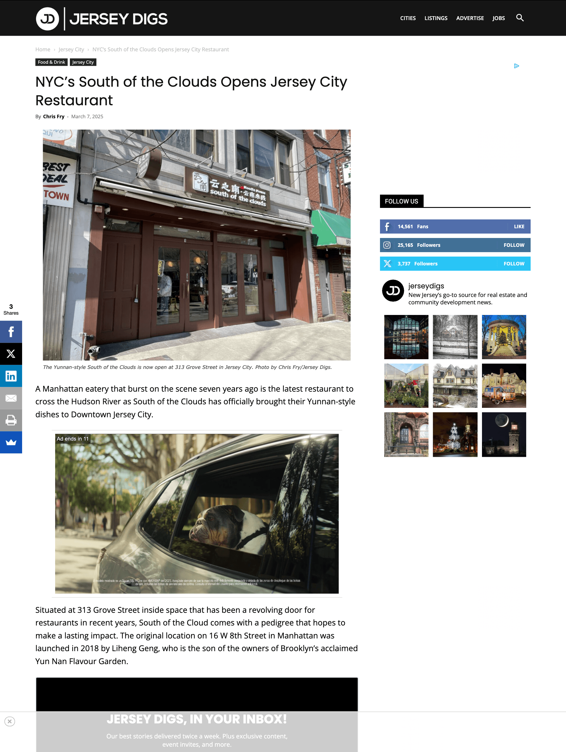 Jersey Digs article screenshot
